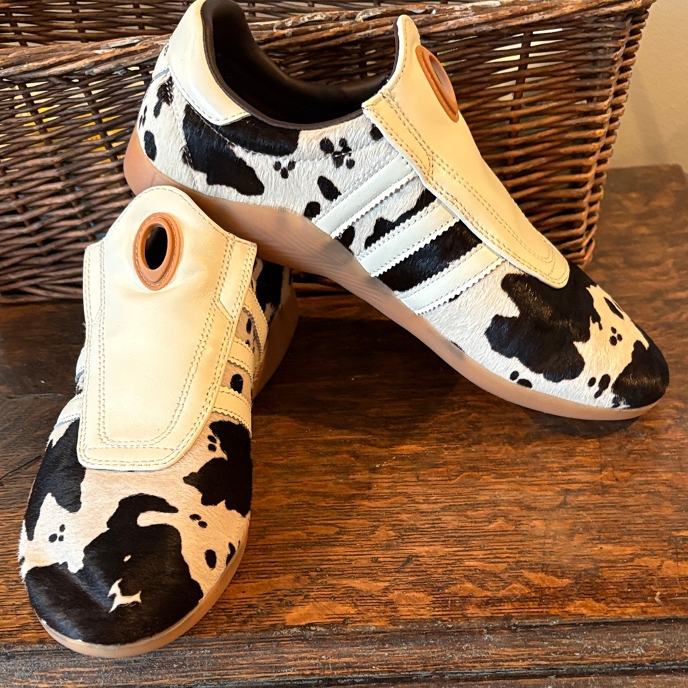 adidas Black and White Cow Print Sneakers TaeKwonDo